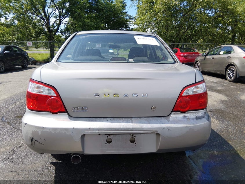 SUBARU IMPREZA 2005 VIN JF1GD67515H521475