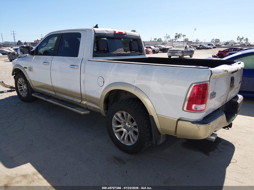 Vin: 1c6rr7wm7fs521057, lot: 46206022, ram 1500 laramie longhorn 20153