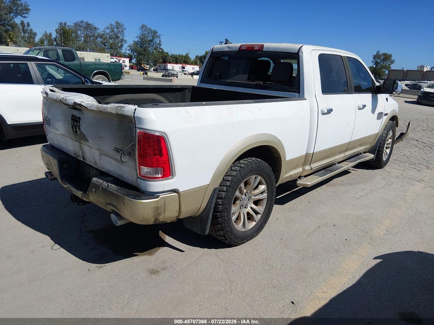 Vin: 1c6rr7wm7fs521057, lot: 46206022, ram 1500 laramie longhorn 20154