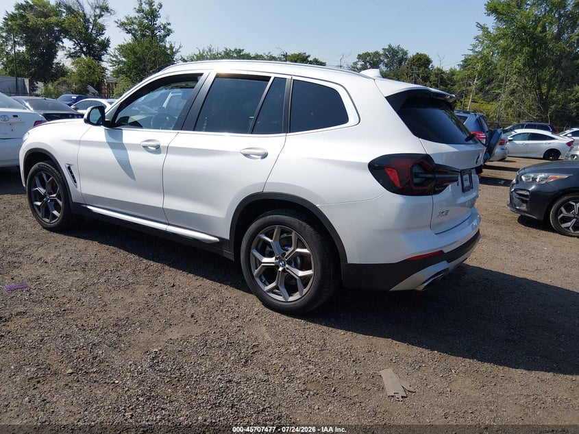 Vin: wbx57dp09nn161152, lot: 46206133, bmw x3 xdrive30i 20223
