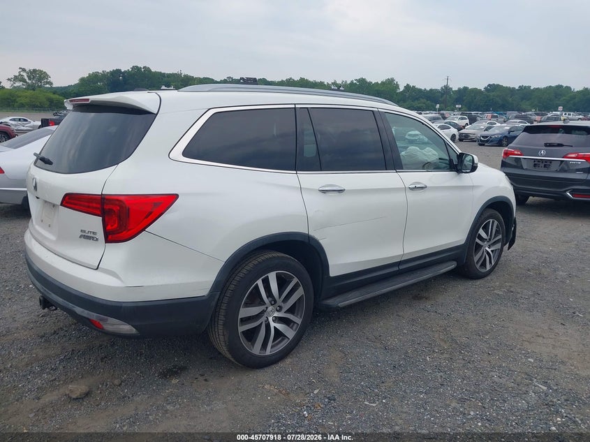 Vin: 5fnyf6h0xgb115404, lot: 46206574, honda pilot elite 20164