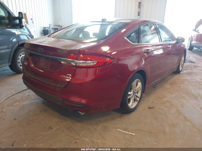 Vin: 3fa6p0lu7jr235443, lot: 46206643, ford fusion hybrid se 20184