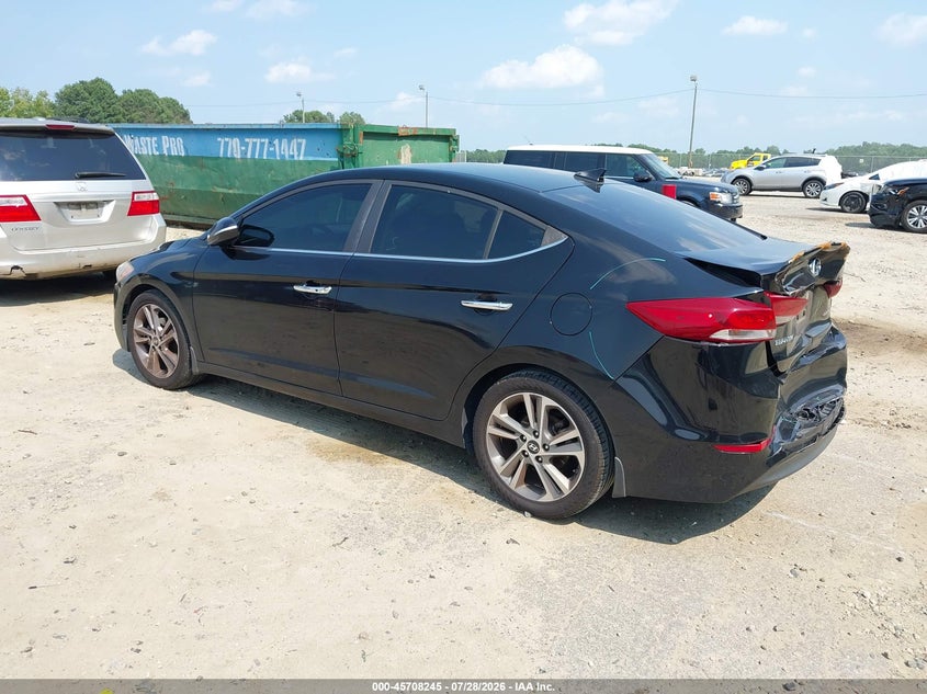 Vin: kmhd84lf5hu182909, lot: 46206901, hyundai elantra limited 20173