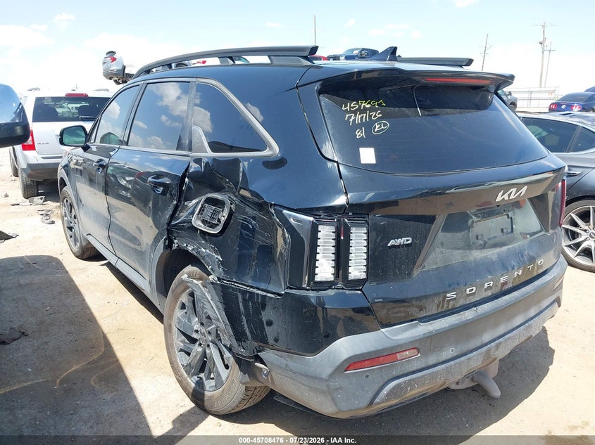 Vin: 5xyrldlc9ng094487, lot: 46207132, kia sorento x-line s 20223