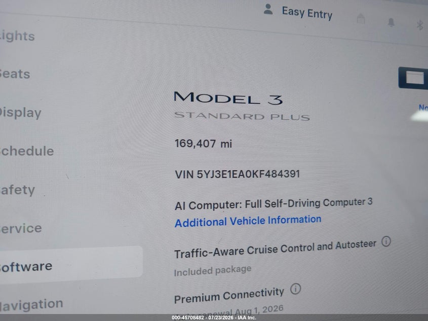 2019 TESLA MODEL 3 auction photo 7