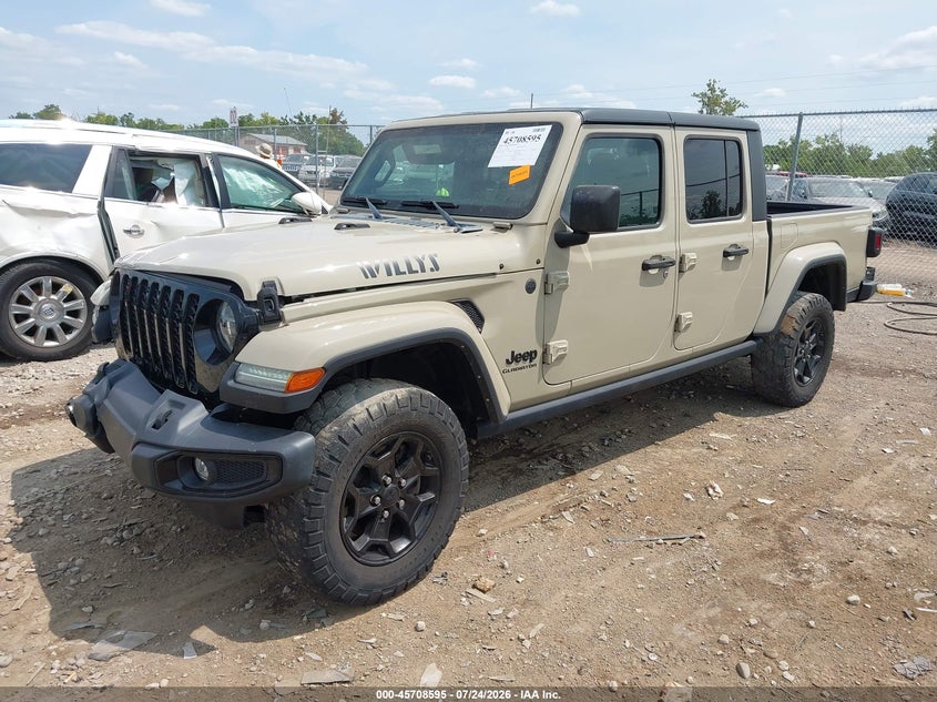 Vin: 1c6hjtag7nl174903, lot: 46207250, jeep gladiator willys 4x4 20222