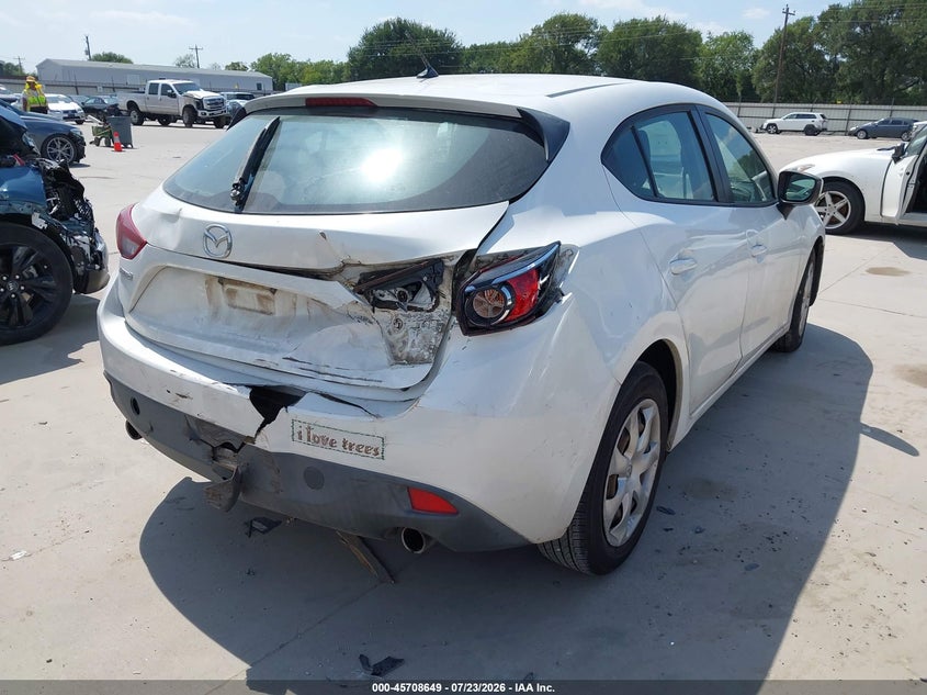 Vin: 3mzbm1j75gm256606, lot: 46207305, mazda mazda3 i sport 20164
