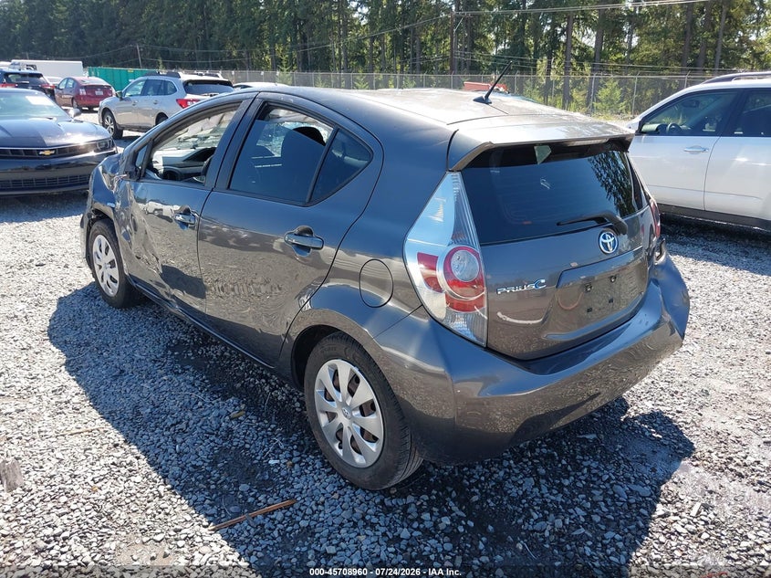 Vin: jtdkdtb37e1558287, lot: 46207616, toyota prius c two 20143