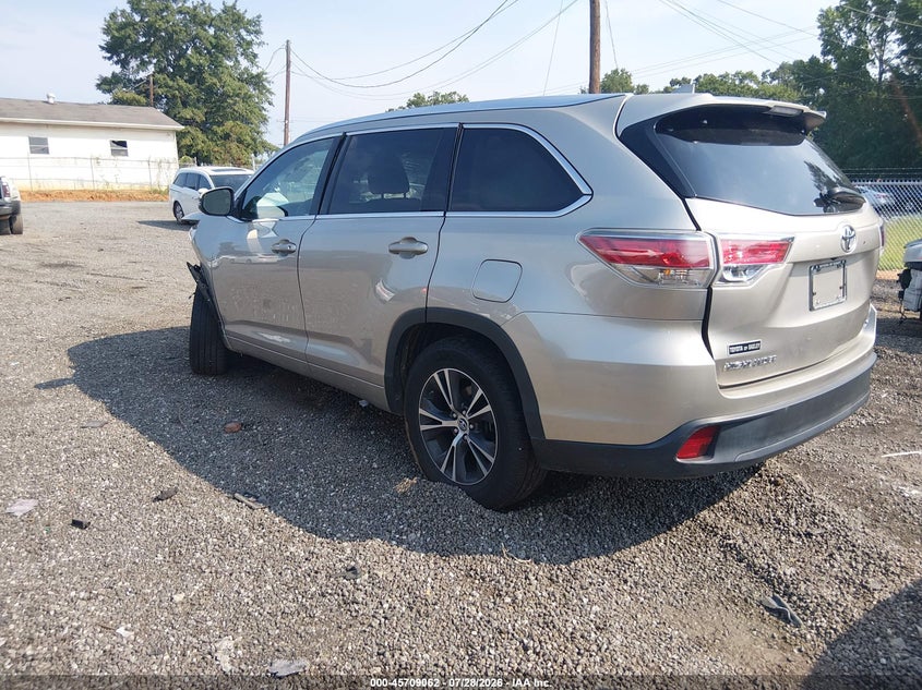 Vin: 5tdkkrfh2gs146914, lot: 46207718, toyota highlander xle v6 20163