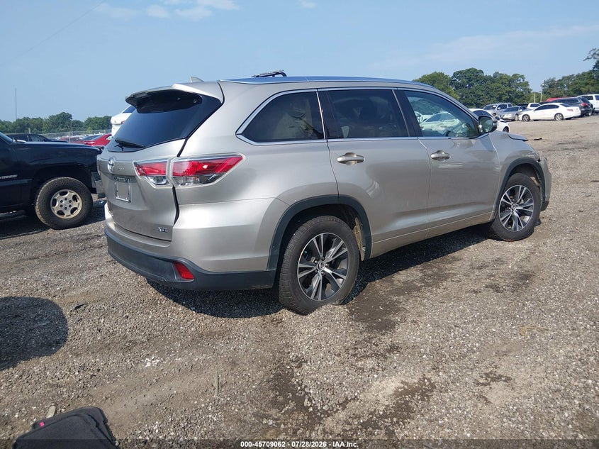 Vin: 5tdkkrfh2gs146914, lot: 46207718, toyota highlander xle v6 20164