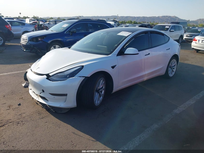 Vin: 5yj3e1eb7nf124581, lot: 46207975, tesla model 3 long range dual motor all-wheel drive 20222