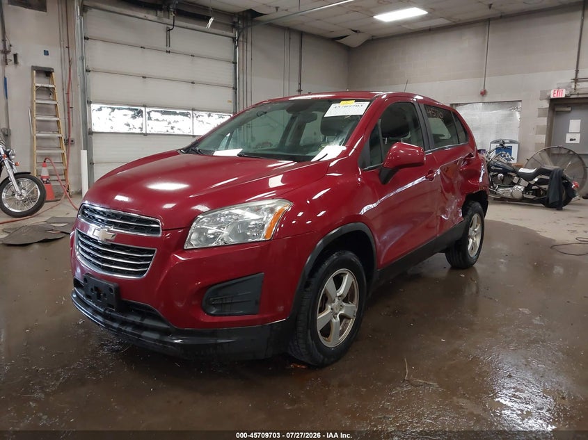 Vin: kl7cjpsb3fb105966, lot: 46208359, chevrolet trax ls 20152