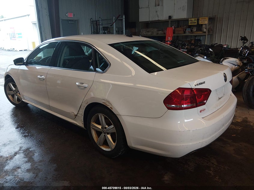 Vin: 1vwbp7a33dc109852, lot: 46208471, volkswagen passat 2.5l se 20133