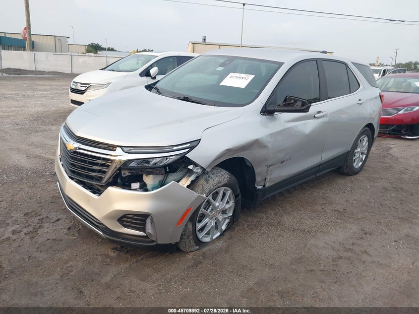 Vin: 3gnaxkev1nl205201, lot: 46208548, chevrolet equinox fwd lt 20222
