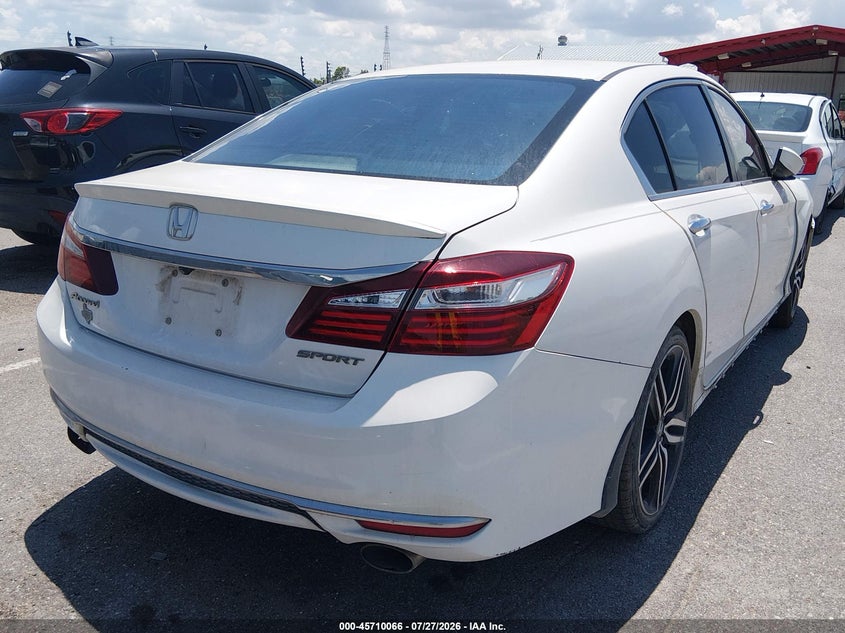 Vin: 1hgcr2f51ga040031, lot: 46208721, honda accord sport 20164
