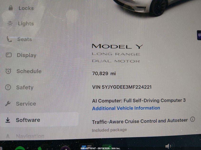 TESLA MODEL Y 2021 VIN 5YJYGDEE3MF224221