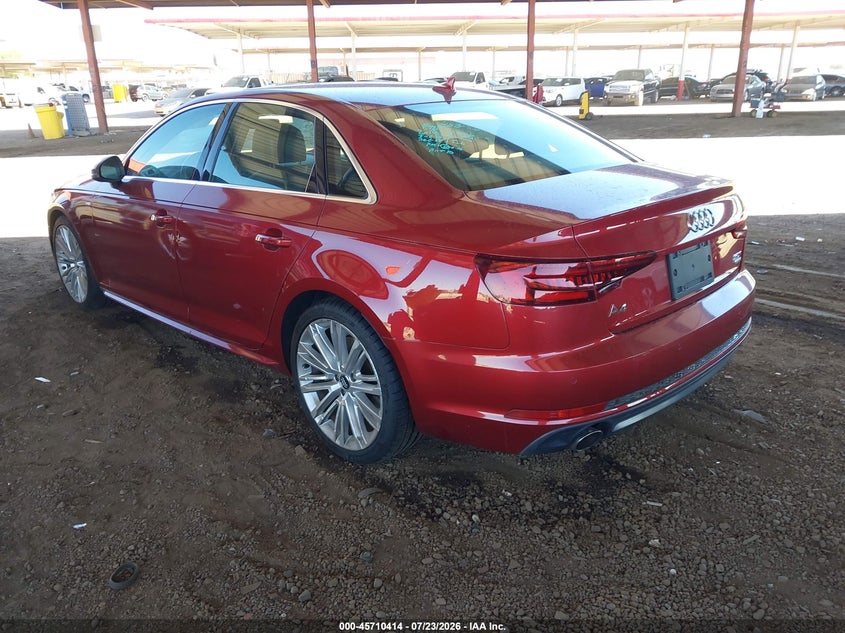 Vin: wauenaf45ja069525, lot: 46209070, audi a4 2.0t premium/2.0t tech premium 20183