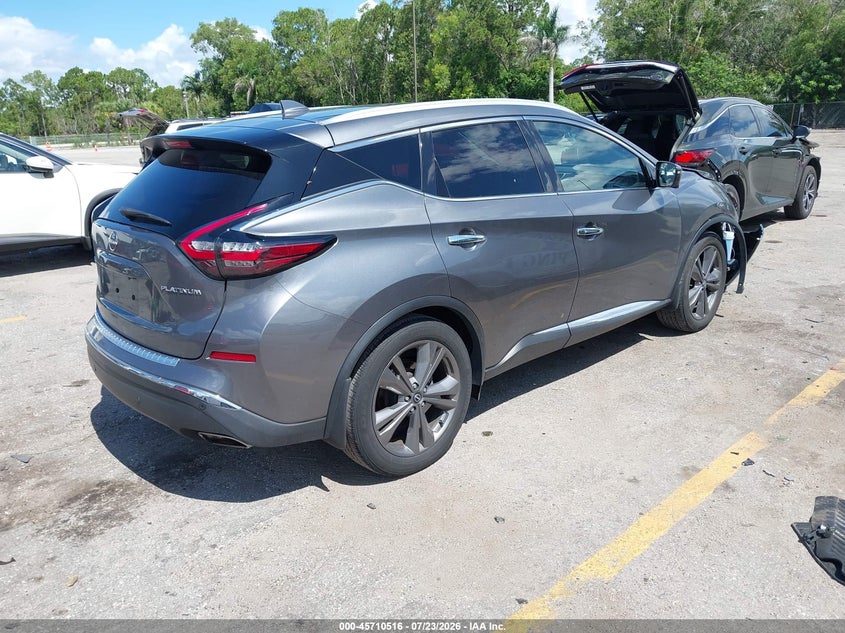 Vin: 5n1az2dj5pc103296, lot: 46209172, nissan murano platinum fwd 20234