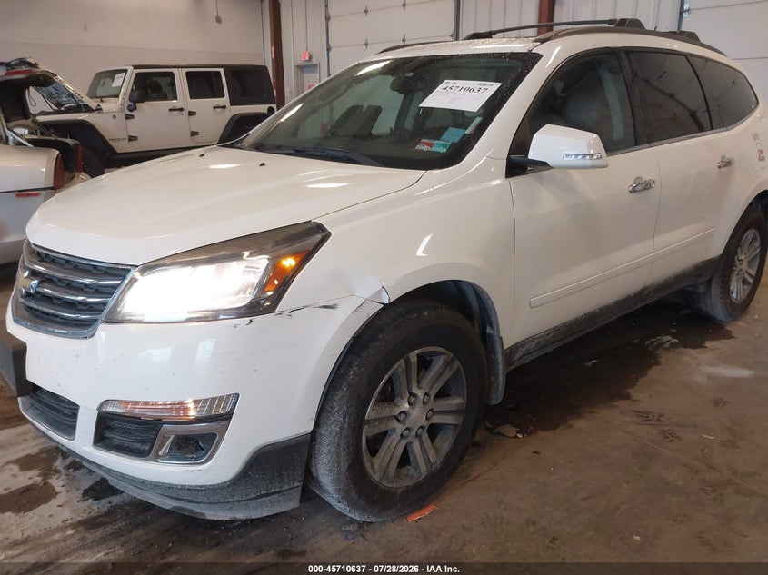 Vin: 1gnkrhkd5fj192698, lot: 46209293, chevrolet traverse lt 20152