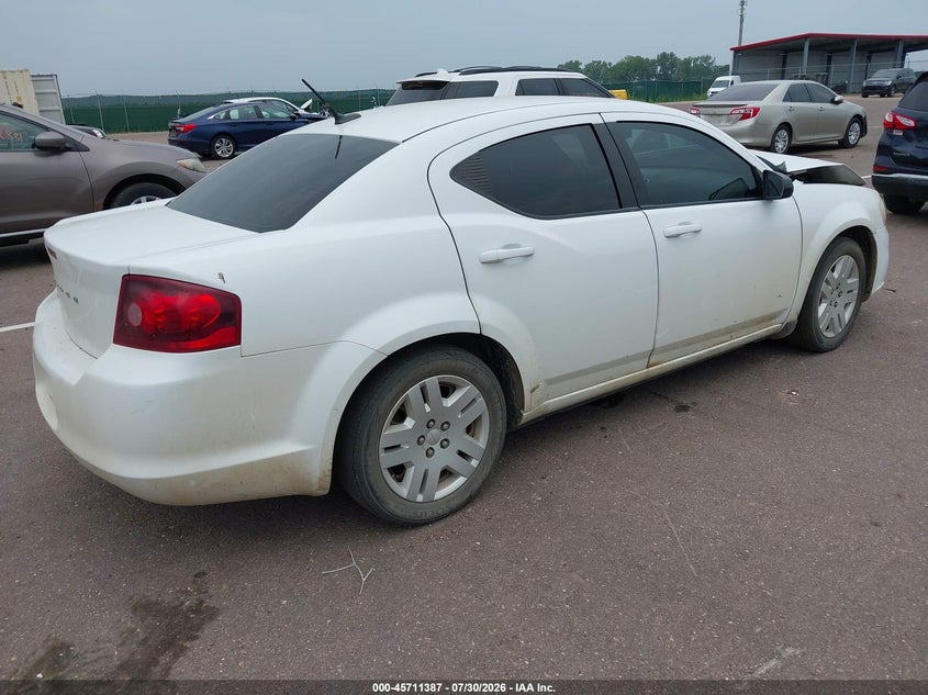 Vin: 1c3cdzab8en139989, lot: 46210043, dodge avenger se 20144
