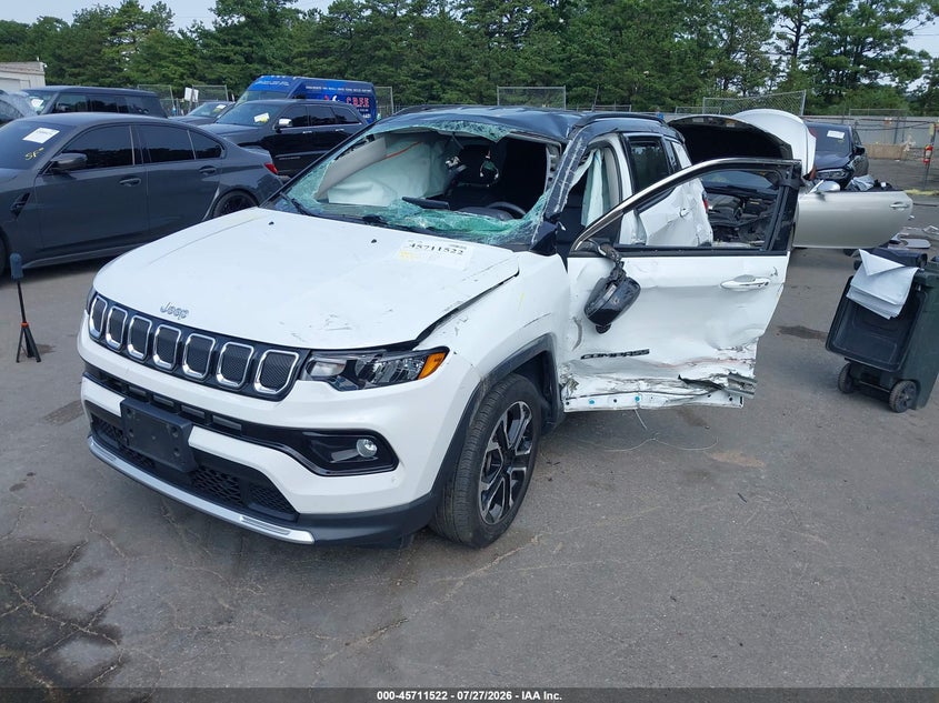 Vin: 3c4njdcb2nt147616, lot: 46210178, jeep compass limited 4x4 20222