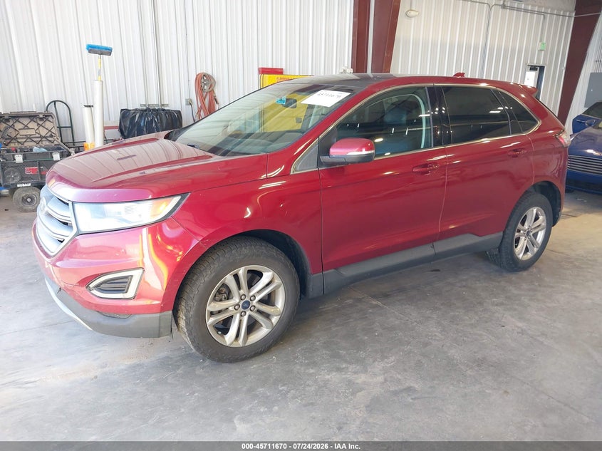 Vin: 2fmtk4j90fbc42222, lot: 46210326, ford edge sel 20152