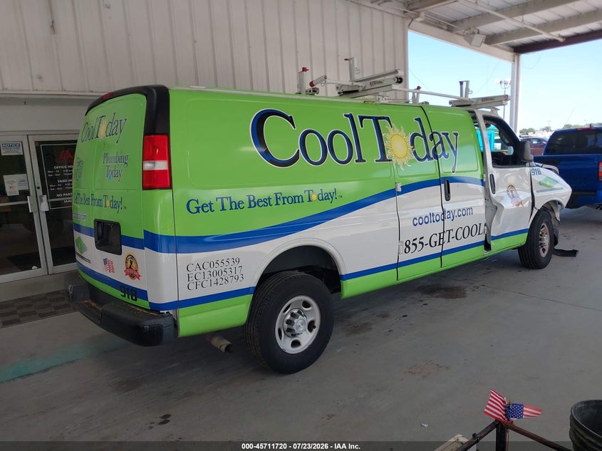 Vin: 1gcwgbfp1m1146834, lot: 46210376, chevrolet express cargo rwd 2500 extended wheelbase wt 20214