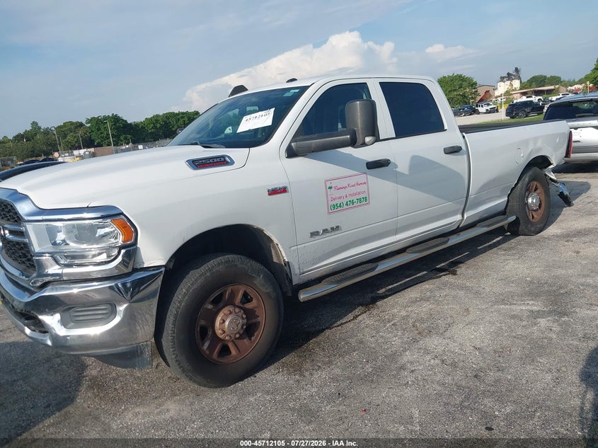 Vin: 3c6ur5hj8kg691477, lot: 46210761, ram 2500 tradesman  4x4 8' box 20192