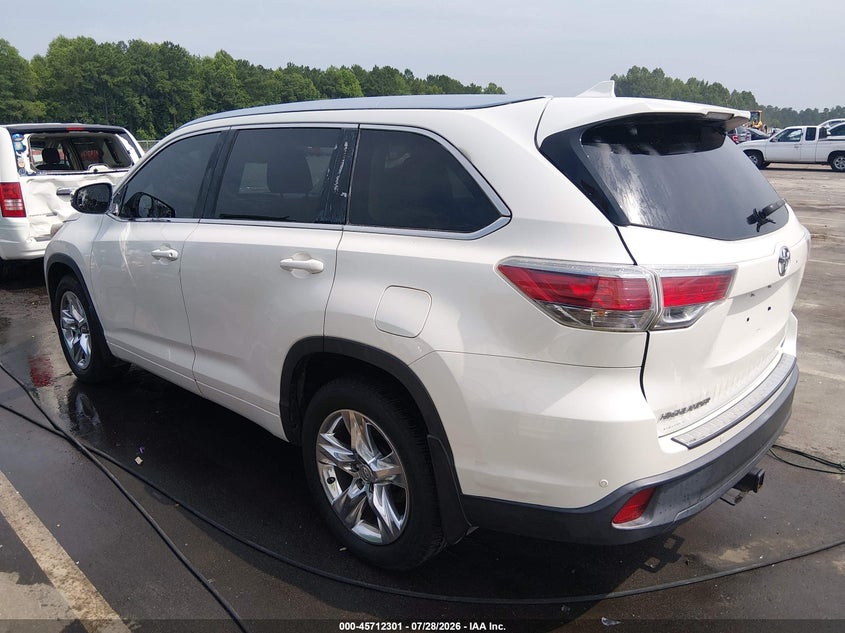 Vin: 5tdykrfh9es012098, lot: 46210957, toyota highlander limited v6 20143