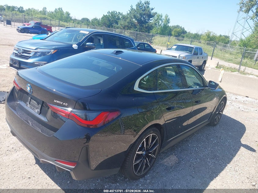 Vin: wby43hd04sfu00630, lot: 46211357, bmw i4 gran coupe xdrive40 20254