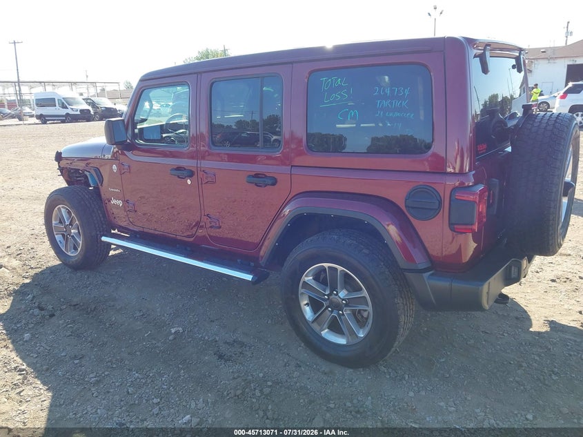 Vin: 1c4hjxeg6mw840673, lot: 46211727, jeep wrangler unlimited sahara 4x4 20213