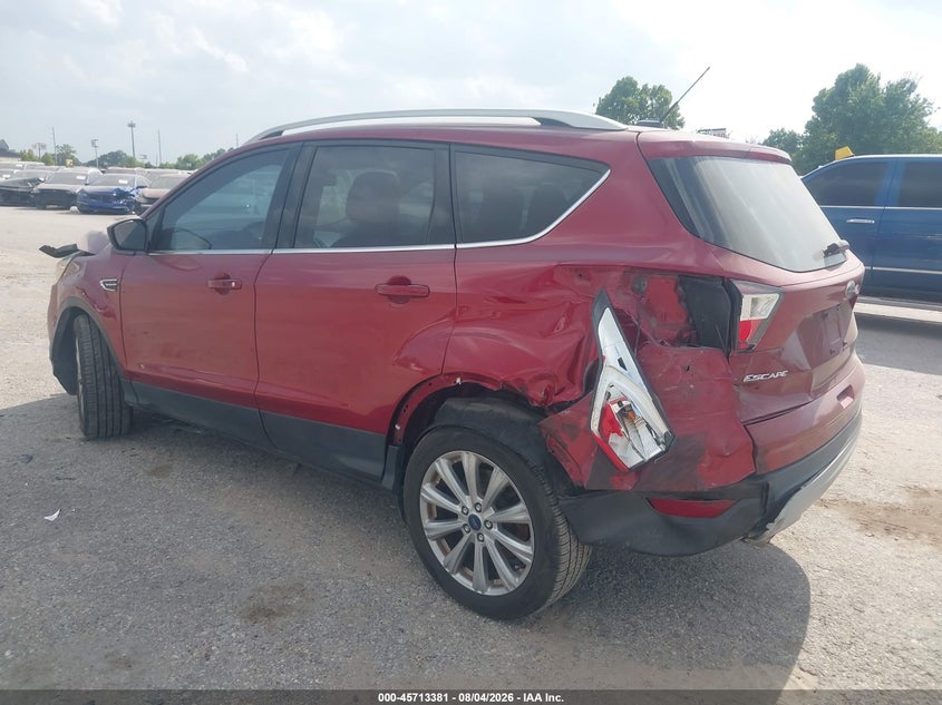 Vin: 1fmcu0jd1huc78263, lot: 46212037, ford escape titanium 20173