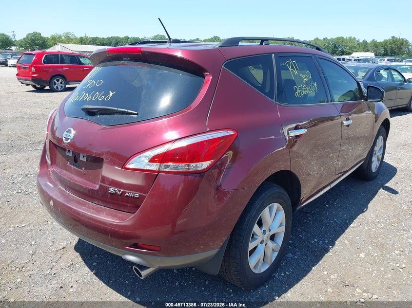 Vin: jn8az1mw6bw152173, lot: 46212042, nissan murano sv 20114