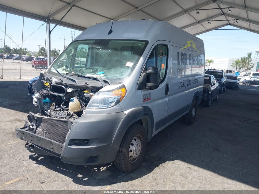 Vin: 3c6lrvbg6ne102161, lot: 46212143, ram promaster 1500 high roof 136 wb 20222