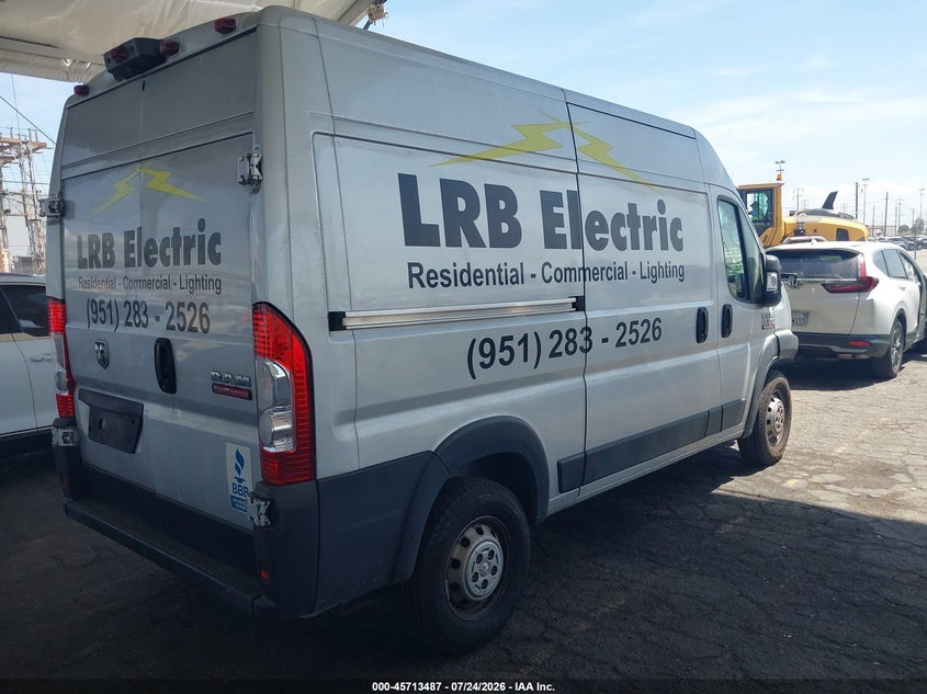 Vin: 3c6lrvbg6ne102161, lot: 46212143, ram promaster 1500 high roof 136 wb 20224