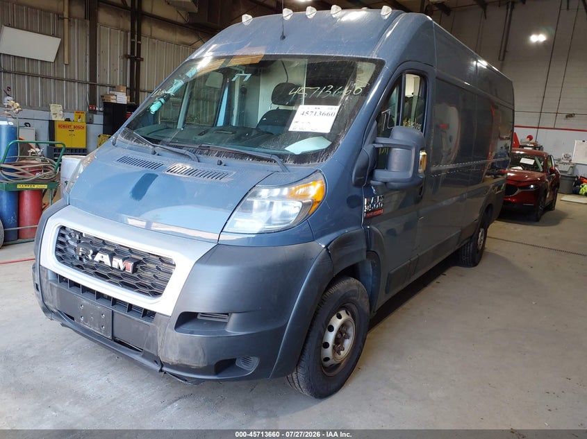 Vin: 3c6urvjg3ke553324, lot: 46212339, ram promaster 3500 cargo van high roof 159 wb ext 20192
