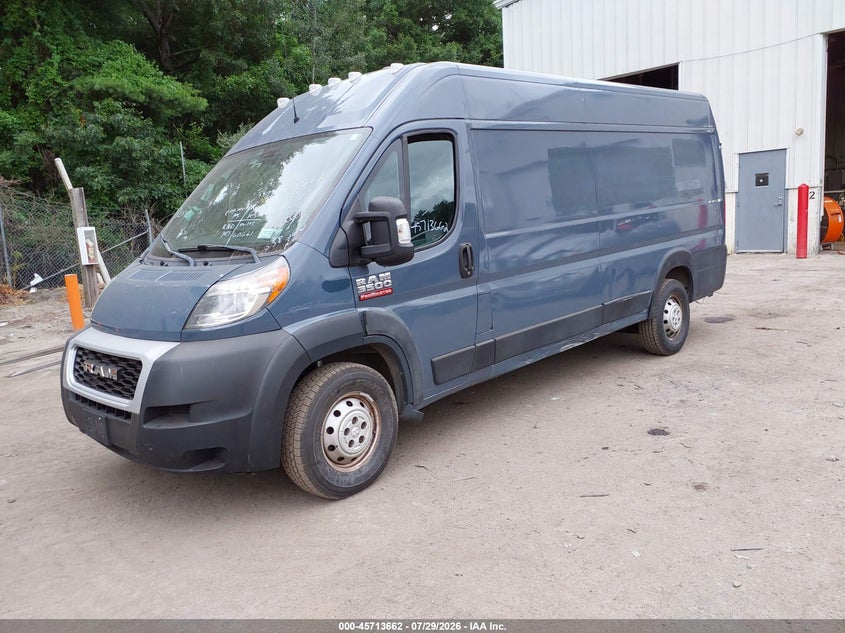 Vin: 3c6urvjg3ke558362, lot: 46212344, ram promaster 3500 cargo van high roof 159 wb ext 20192