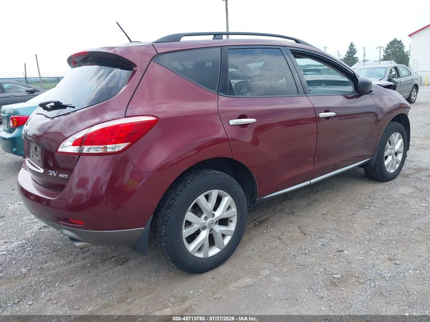 Vin: jn8az1mw0bw172239, lot: 46212442, nissan murano sv 20114