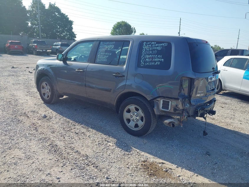 Vin: 5fnyf3h27eb007061, lot: 46212700, honda pilot lx 20143