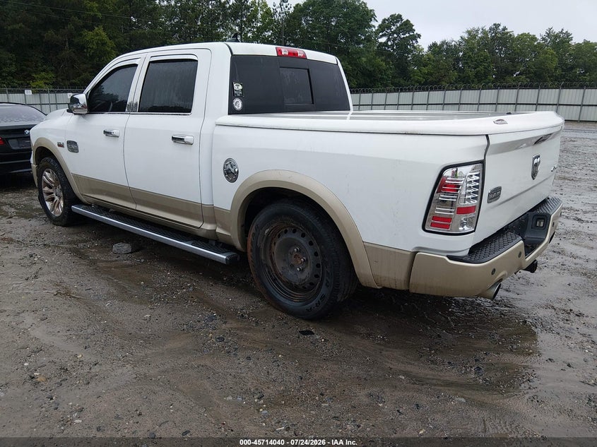 Vin: 1c6rr7pt1ds603644, lot: 46212722, ram 1500 laramie longhorn edition 20133