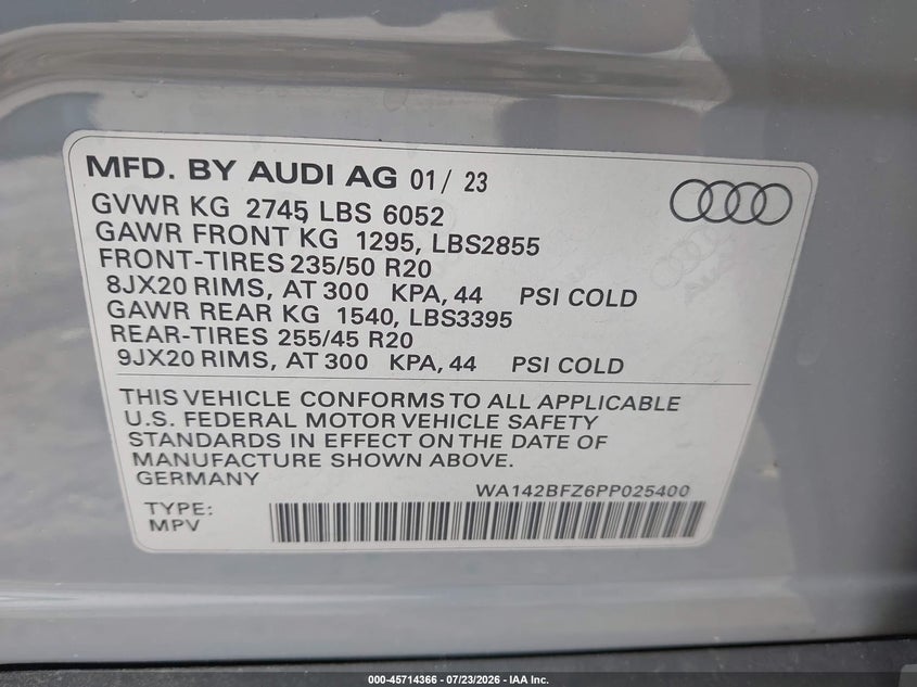 2023 AUDI Q4 SPORTBACK E-TRON PRESTIGE 50 QUATTRO - zdjęcie 9