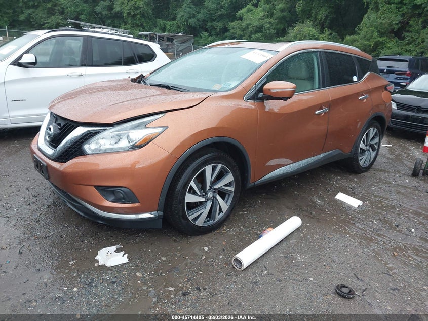 Vin: 5n1az2mh5fn222028, lot: 46213087, nissan murano platinum 20152