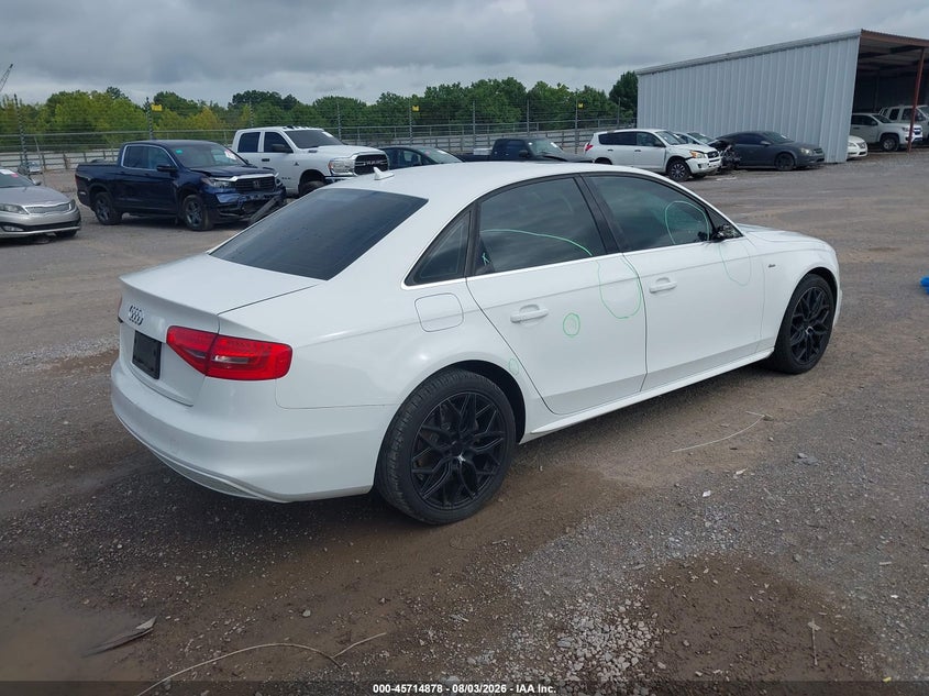 Vin: wauafafl8fn007202, lot: 46213560, audi a4 2.0t premium 20154