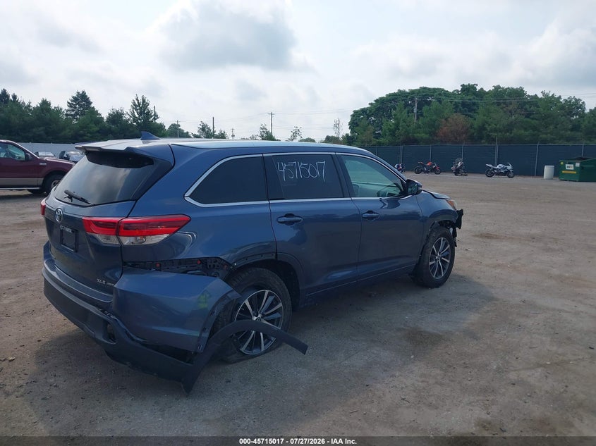 Vin: 5tdjzrfh7hs471535, lot: 46213699, toyota highlander xle 20174