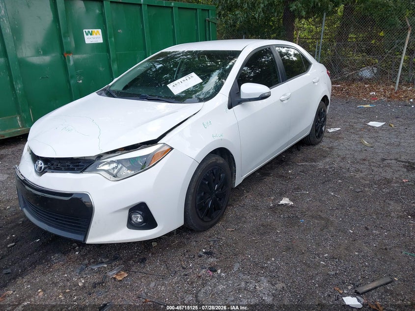 Vin: 2t1burhe4fc302908, lot: 46213807, toyota corolla s 20152