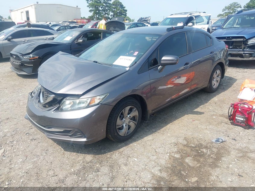 Vin: 19xfb2f55ee033268, lot: 46213870, honda civic lx 20142