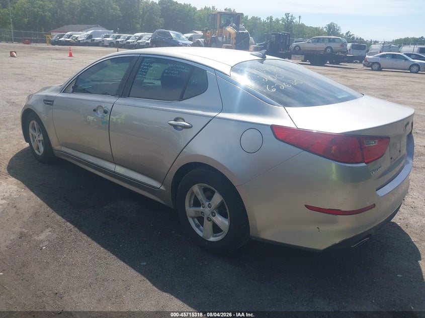 Vin: knagm4a77e5480454, lot: 46214001, kia optima lx 20143