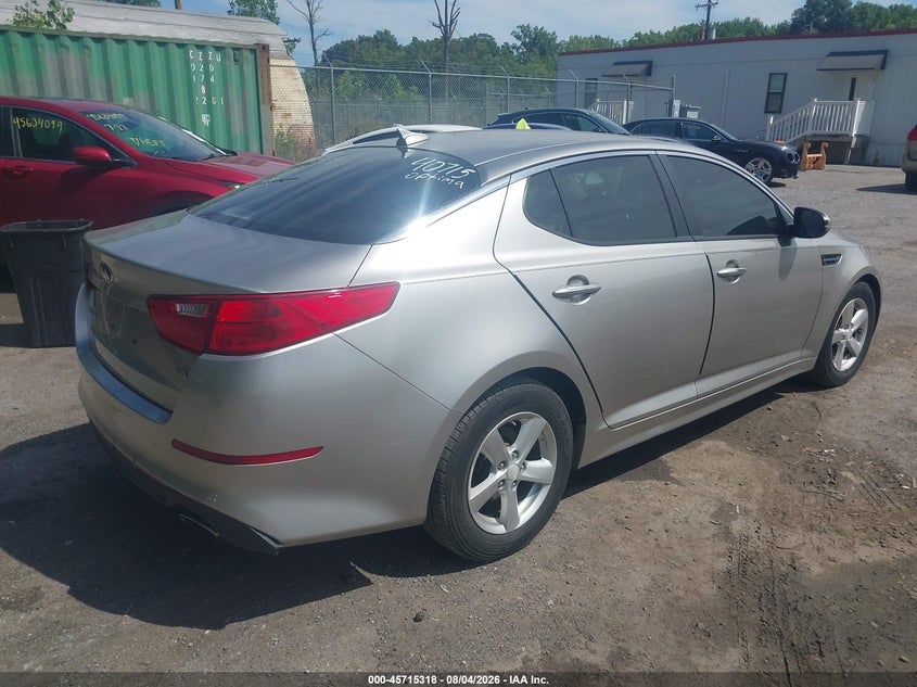 Vin: knagm4a77e5480454, lot: 46214001, kia optima lx 20144