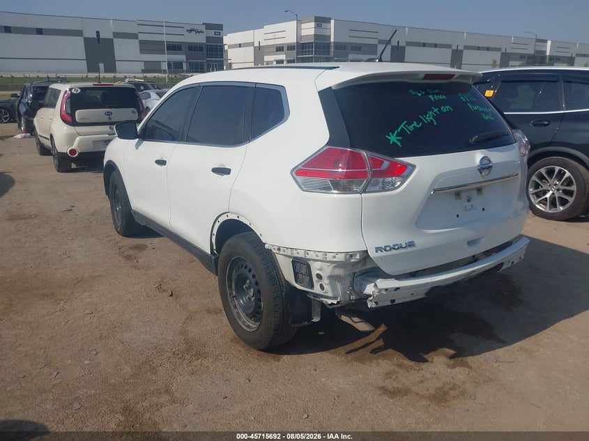 Vin: knmat2mt1gp691228, lot: 46214376, nissan rogue s/sl/sv 20163