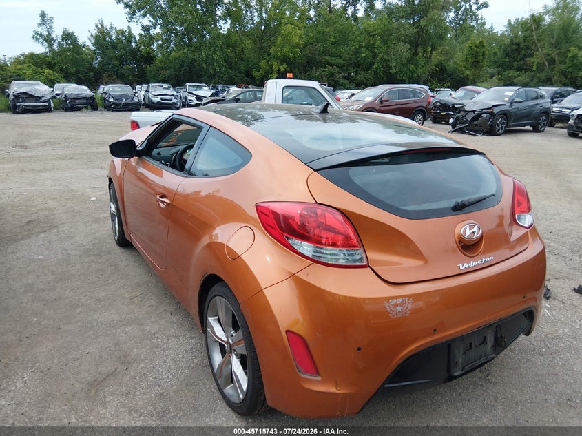 Vin: kmhtc6ad5cu031701, lot: 46214425, hyundai veloster base w/black 20123